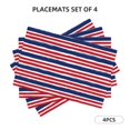 thumbnail image 3 of Placemats Set of 4 / 6, USA Colors Stripes Placemats for Dining Table Indoor/Outdoors Heat Resistant Washable Placemats 18" x 12", 3 of 8
