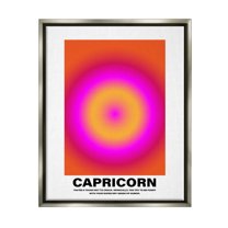 Stupell Industries Funny Capricorn Astrology Abstract Painting Gray Floater Framed Canvas Art Print Wall Art, 17 x 21
