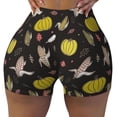 thumbnail image 2 of Picia yellow Pumpkin Corn Printed Workout Shorts for Women Seamless Scrunch Butt Lifting High Waisted Yoga Gym Booty Running Moisture-wicking Short Pants-Medium, 2 of 9