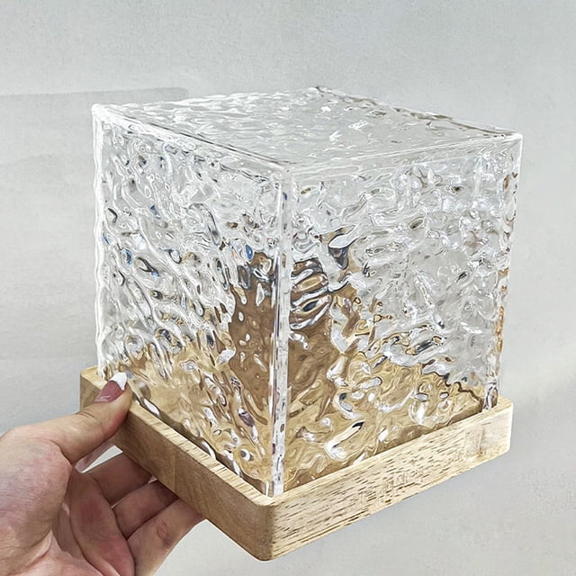 Lámpara de escritorio dinámica de luz nocturna con patrón de agua giratoria USB, adornos artesanales (A) Likrtyny Para estrenar