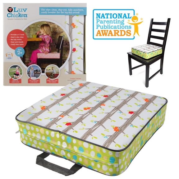 luv chicken kid's 4" booster chair cushion portable child's seat forest critters for eating dining meals