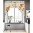 thumbnail image 3 of Vintage Botanical Swag Valance for Windows 56'' x 36'', Red Spring Floral Botanical Farmhouse Light Filtering Kitchen Curtains Valances for Bathroom/Living Room/Bedroom/Café, Rod Pocket Curtain Panel, 3 of 6
