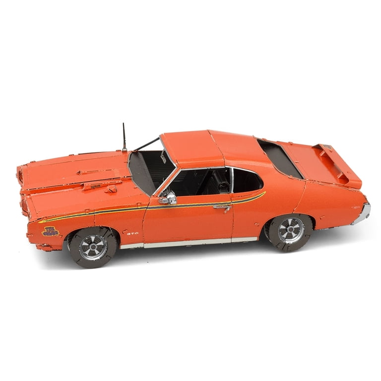 Model Kit 1969 Pontiac GTO Judge Orange with Black Stripes