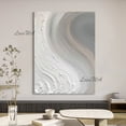 thumbnail image 3 of Pintura al óleo pintada a mano con líneas abstractas blancas y gruesas, decoración de pared moderna, diseño gris, pinturas acrílicas, lienzo artístico para pared, 3 of 5