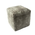 thumbnail image 3 of LR Home Square Gray Ultra-Soft Velvet Medallion Pouf Ottoman, 18" H x 18" W, 3 of 8