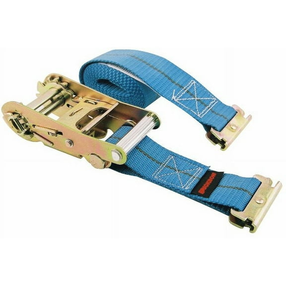 Erickson 59139 Blue 2" x 16' Ratcheting E-Track Logistic Strap, 3500 lb Load Capacity , Yellow