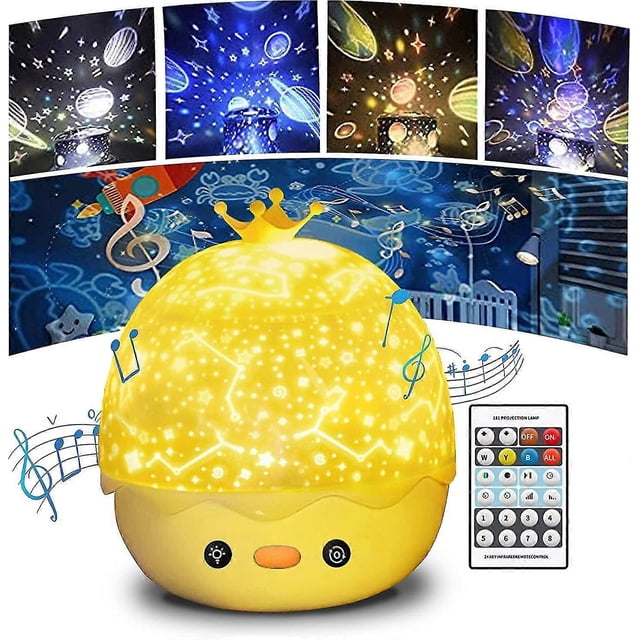 Baby Projector Night Light, 360 Rotation Equipped With 6 Kinds Projection Lamp Lights, 8 Kinds Of Relaxing Music, Suitable For Kids, Birthday, Hallowe