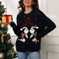 thumbnail image 6 of Women's Fashion Little Penguin Loose Long Sleeve Sweater Pullover Christmas Sweater for Fall and Winter, Cute and Cozy, Ideal as Christmas Sweaters for Women and Christmas Gifts,Dark Blue,Size M, 6 of 8