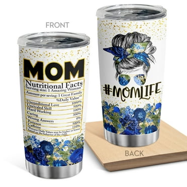 Oasisdream 20oz Tumbler Mom Nutrition Facts Stainless Steel Vacuum Insulated Coffee Cup with Lid