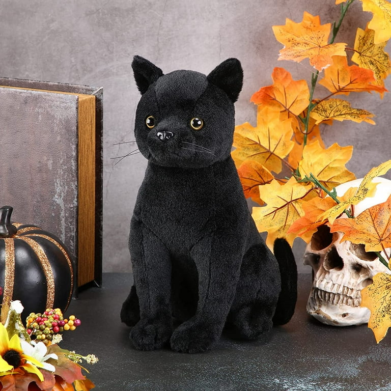 13 Inch Black Cat Stuffed Animal Realistic Black Cat Plush Toy Soft Kitten Stuffed Animal Black Cat Plushie for Home Decor Animal Collection PET Party Favors Supplies Walmart