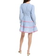 thumbnail image 2 of Sail to Sable womens  V-Neck Smocked Waist Mini Dress, m, Blue, 2 of 3