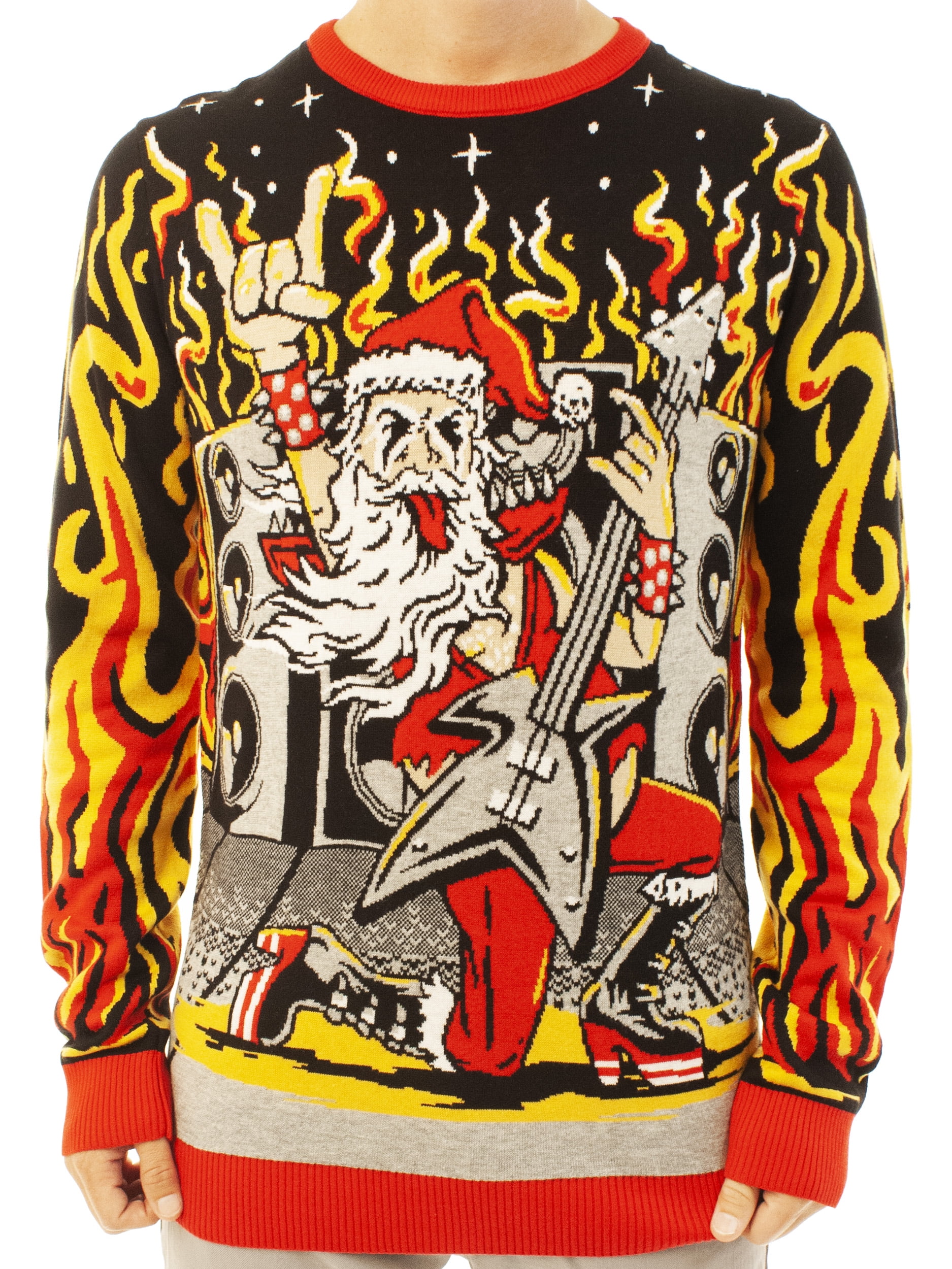 welzijn Stout telescoop Ugly Christmas Party Unisex Ugly Christmas Sweater Heavy Metal Santa-Large  - Walmart.com