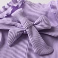 thumbnail image 4 of Infant Baby Girl Clothes Solid Jumpsuit Sleeveless Ruffle Halter Bodysuit Bell-Bottoms Pants Outfits Set Purple 3-6 Months, 4 of 6