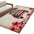 thumbnail image 2 of Area Rug for Living Room, Puerto Rican Flag Non-Slip Indoor Large Carpet for Bedroom/Dining Room, Vintage Country Truck Flowers Beige Washable Low-Profile Rectangle Floor Mat Runner Rugs - 3 x 5 Ft, 2 of 7
