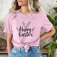 thumbnail image 2 of cllios T-Shirts de Pâques pour Femmes Mignons Joyeuses Pâques T-Shirts Graphiques à Lettres Manches Courtes T-Shirts Basiques Légers Col Rond T-Shirts d'Entraînement Cadeaux de Pâques pour Femmes, 2 of 6