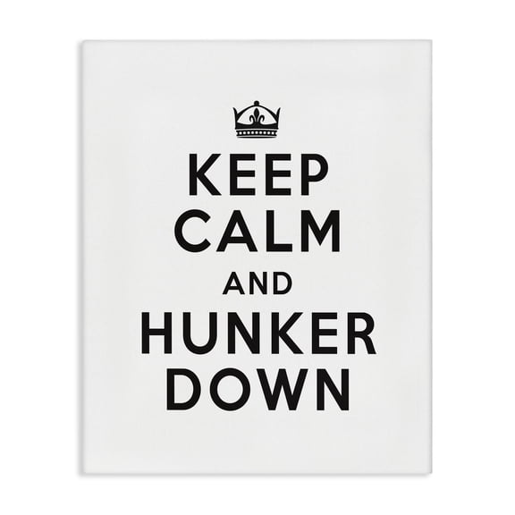 Stupell Industries Contemporary Keep Calm and Hunker Down Canvas Art, 16 x 20, by Lettered and Lined