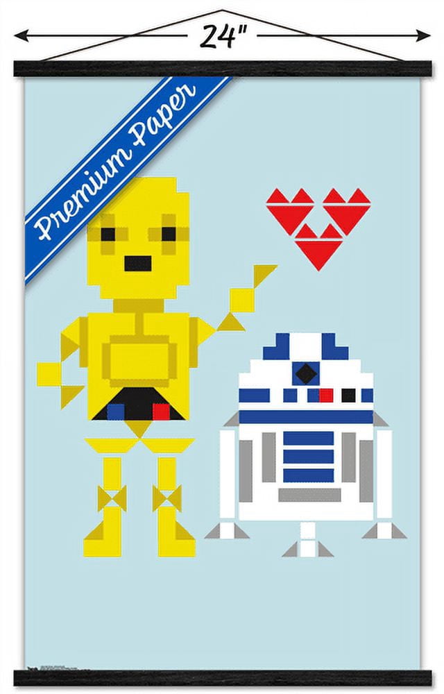 Star Wars: Saga - Droids Hearts Wall Poster with Wooden Magnetic Frame, 22.375" x 34"
