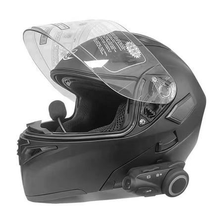 GXT Motorcycle Full Face Flip Up Helmet with Bluetooth Intercom HD Camera Black L