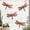 Red, variant on Outdoor Retro Wrought Iron Dragonfly Wall Hanging EDHITNR Garden Courtyard Entrance Balcony Decoration
