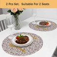 thumbnail image 5 of Purple Floral Round 13 Inch Placemats Set of 2, Spring Plants Flowers Vintage Rustic HeatResistant Non Slip Place Mats for Dining Table, Wipeable Braided Kitchen Table Mats for Housewarming, 5 of 9