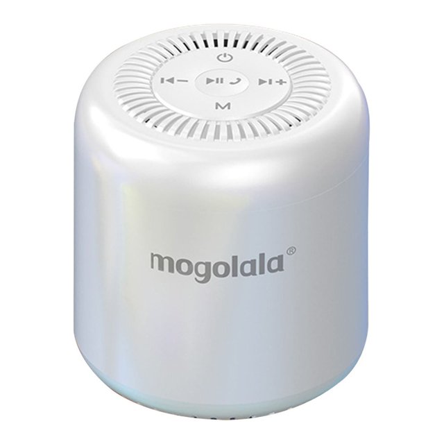 Altavoz portátil y Bluetooth PAVEOS: hasta 12 horas de transmisión inalámbrica. Incluye altavoz con cancelación de ruido y kit de audio Bluetooth para coche. Apto para niños. Color blanco.