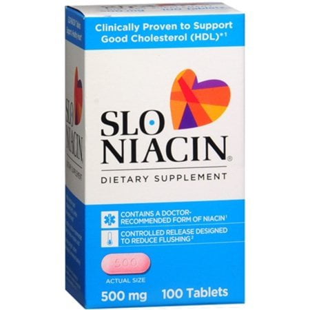 Slo Niacin Dietary Supplement 100 tablets 500 mg