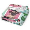 thumbnail image 4 of Cute Pug Blanket Cartoon Dog Fleece Throw Blanket Toddler Nursery Fuzzy Plush Super Soft Cozy Warm Pug Stuffed Animal Decor Blanket Gifts for Boys Girls Kids Adult Men Women 50"X40", 4 of 6