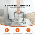 thumbnail image 2 of KFFKFF Siège de Toilette Surélevé Hauteur 5 Pouces 350 Lb pour Toilette Ronde et Allongée, 2 of 9