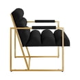 thumbnail image 6 of Inspired Home AC195-10BK-UE Makynlee Upholstered Stainless Steel Accent Chair, Black & Gold, 6 of 17