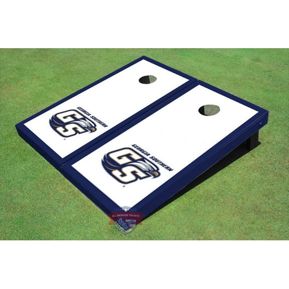 Georgia Southern University "GS" White Matching Border Cornhole Boards