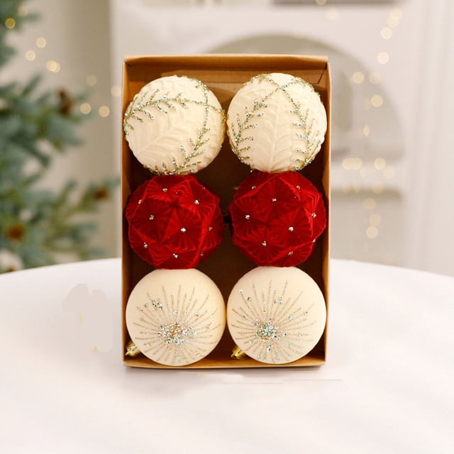 Uuowzo Christmas Christmas Balls Plastic Plating Shaped Hand Balls Christmas Tree Hanging Christmas Party Decoration Supplies Indoor Outdoor Christmas Decorations, Multicolor
