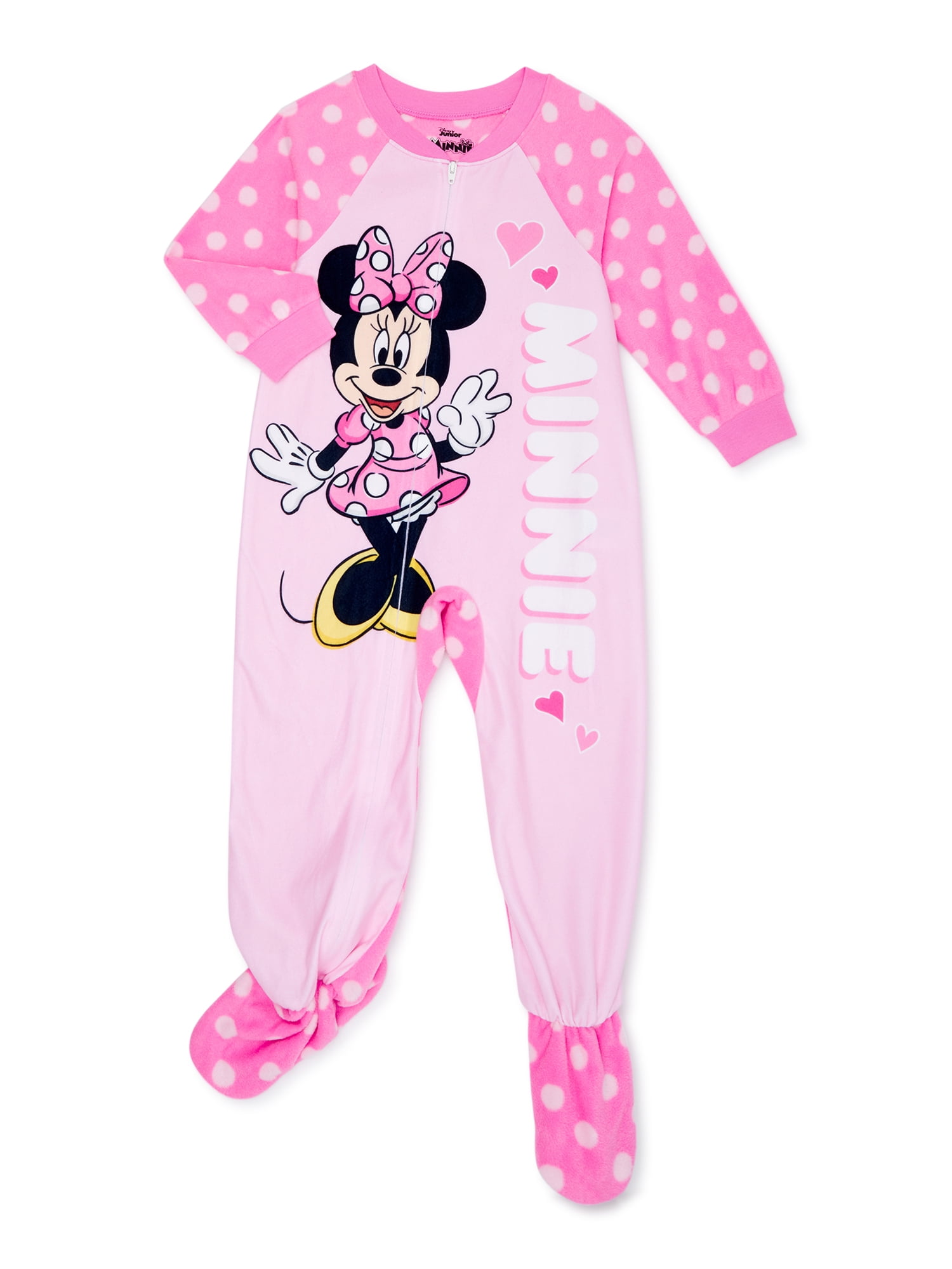 Minnie Mouse Toddler Girls Pink Star Print Fleece Footed Pajama Sleeper 