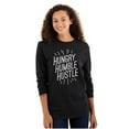 thumbnail image 3 of Hungry Humble Hustle Inspirational Plus Size Long Sleeve Graphic Tee Shirt Brisco Brands 2X, 3 of 5