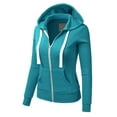thumbnail image 4 of Doublju Women's Lightweight Pocket Zip-Up Hoodie Jacket for Women with Plus Size, 4 of 4