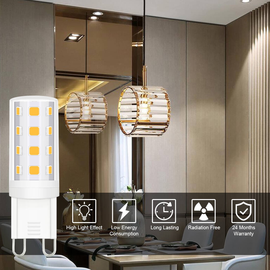 4W G9 Led Ampoule Blanc Chaud 2700K Équivalent 40W Halogène, Dimmable Pas  De Scintillement G9 Ampoule Led Lampe, Ac220-240V L[J3385] - Cdiscount  Maison