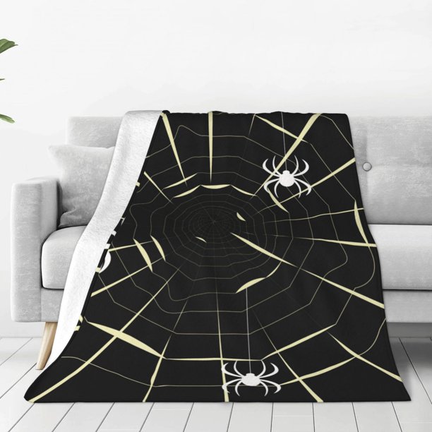 Balery Spiders On The Web Manta de Felpa Suave y Acogedora – Cobija de Franela Aterciopelada para Cama, Lavable y Cálida para Sofá, Mascotas, Transpirable-50"x40"