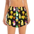 thumbnail image 2 of Picia Gnomes With Sunflowers Pattern Women's 2 in 1 Athletic Running Shorts High Waisted Workout Casual Gym Sweat Shorts with Comfy Liner Zipper Pockets-Medium, 2 of 9