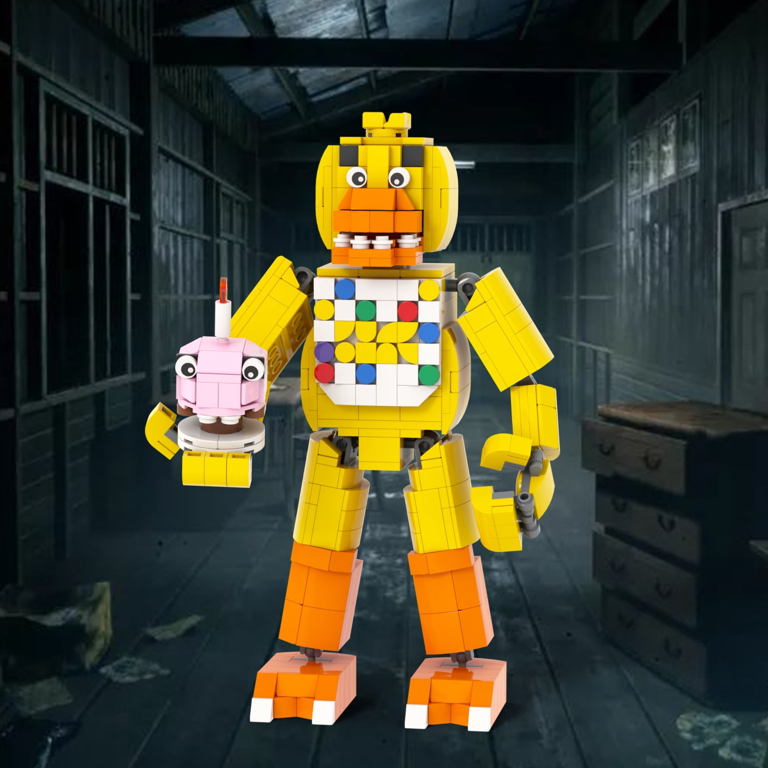 MOOXI Five Nights Chica Action Figures Building Blocks Toys,FNAF Classic Horror Game Building Set,Halloween Birthday Gifts for Boys and Girls(533pcs)