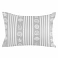 thumbnail image 2 of Grey Striped Coastal Queen Size Pillow Cover, Pillowcase Protectors with Zipper, Breathable Decorative Throw Pillow Case Cover, Nautical Beach Starfish Shell Pillow Shams for Couch Sofa 20x30Inch, 2 of 8