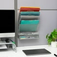 thumbnail image 4 of Mind Reader 4-Tier Vertical File Storage, Desktop Organizer, Wall Mount, Office, Metal Mesh, 12.5"L x 4"W x 16.5"H, Silver, 4 of 7