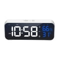 thumbnail image 1 of Reloj despertador digital LED con música, relojes de mesa, brillo ajustable, grande, 12/24 h Blanco, 1 of 9