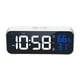 thumbnail image 1 of Reloj despertador digital musical con pantalla de temperatura y humedad de 12/24 h y puerto de carga USB. Blanco, 1 of 9