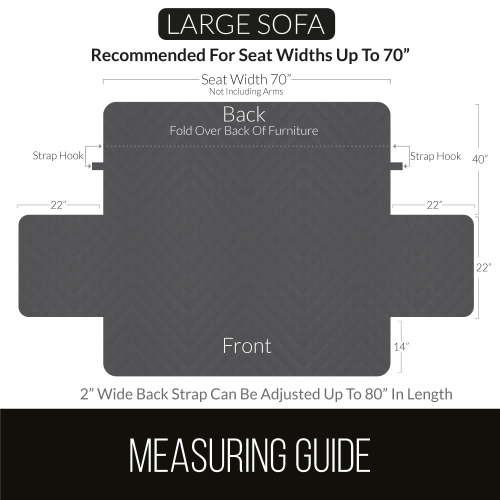 Sofa Shield Couch Slip Cover with Strap, Large Cushion Protector for 70" Seat, Chocolate Beige