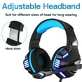 thumbnail image 4 of Hunterspider V3 Casque de Jeu Stéréo à Réduction de Bruit; Écouteurs Filaires à Réduction de Bruit avec Microphone LED, Noir Bleu, 4 of 9