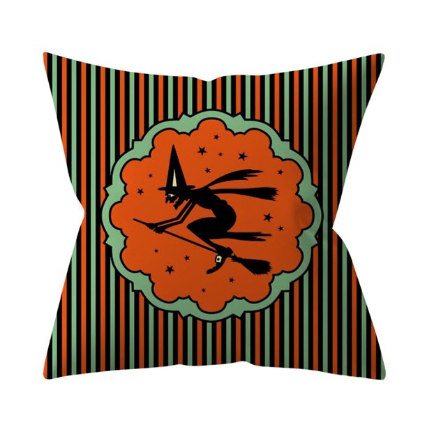 Liquidación de JINESXIAO: Funda de cojín para sofá de interior y exterior, para decoración del hogar, Todos los Santos, divertida funda de almohada de felpa para decoración de interior y exterior.