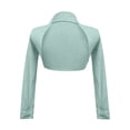thumbnail image 4 of Kiijoy Girls Ballet Wrap Top Cardigan Dance Sweater Lightweight Capelet Coat, Green, 12-13 Years, 4 of 4
