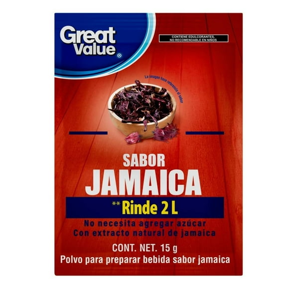 Polvo para preparar bebida Great Value sabor jamaica 15 g