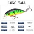 thumbnail image 2 of Fishing Lures for Bass Freshwater 2.75 Inch Hard Bait with Treble Hooks Bass Fishing Gear Accessory for Freshwater Fishing, 2 of 7