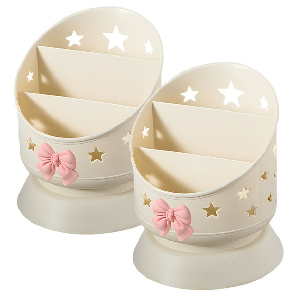 OUNONA  Makeup Brush Organizer Skin Care Product Holder Pen for Vanity Office Beige