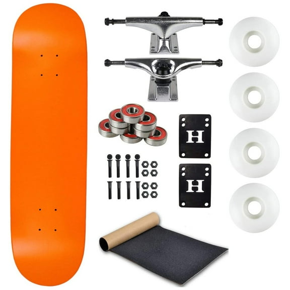 Moose Complete Skateboard Neon Orange 7.75" With Silver Trucks and White Wheels